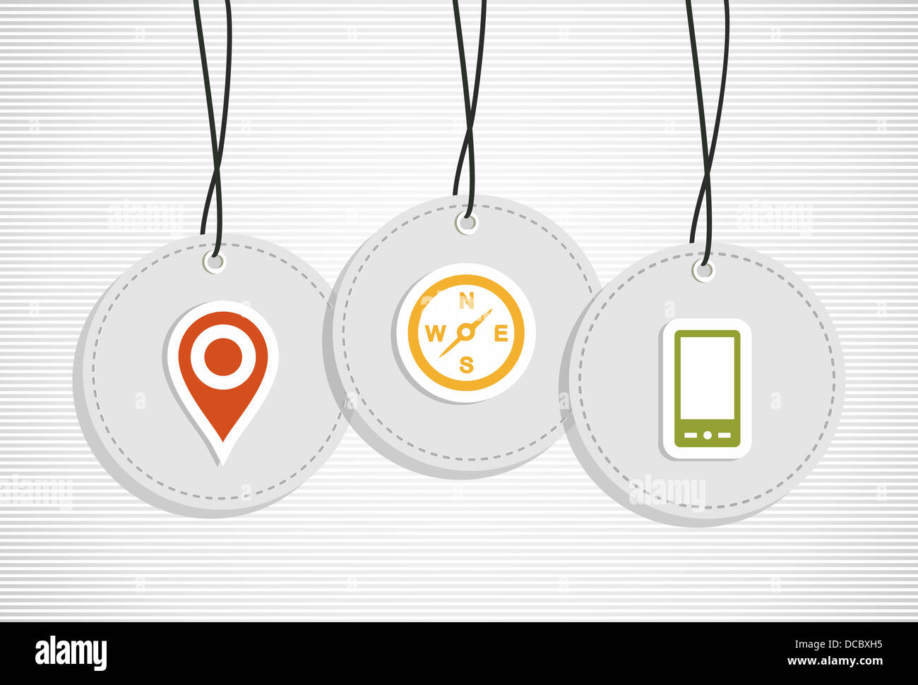Sistema di posizionamento globale cartellini illustrazione set. File vettoriale stratificata per una facile manipolazione e colorazione personalizzata. Foto Stock Sistema di posizionamento globale cartellini illustrazione set. File vettoriale stratificata per una facile manipolazione e colorazione personalizzata. Foto Stock