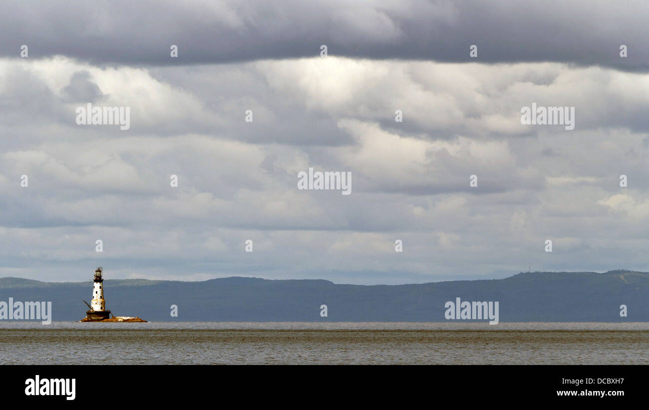 Rock Of Ages faro, Parco nazionale Isle Royale, Michigan, Stati Uniti d'America Foto Stock