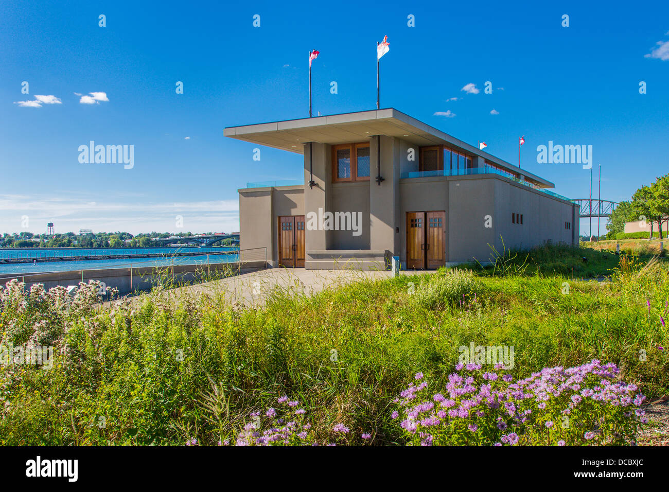 Frank Lloyd Wright progettato Fontana Boathouse nella città di Buffalo New York, Stati Uniti Foto Stock