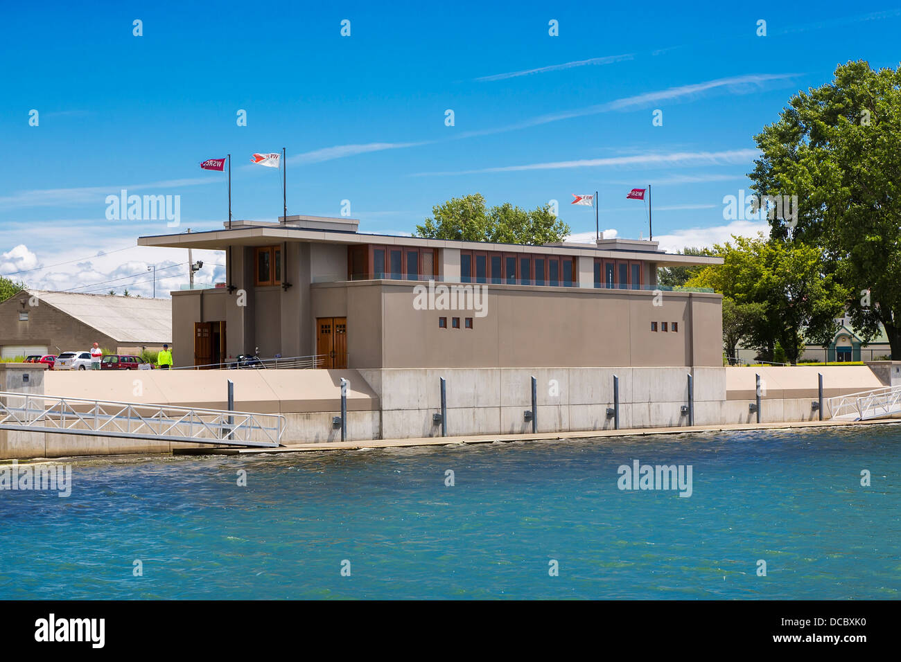 Frank Lloyd Wright progettato Fontana Boathouse nella città di Buffalo New York, Stati Uniti Foto Stock