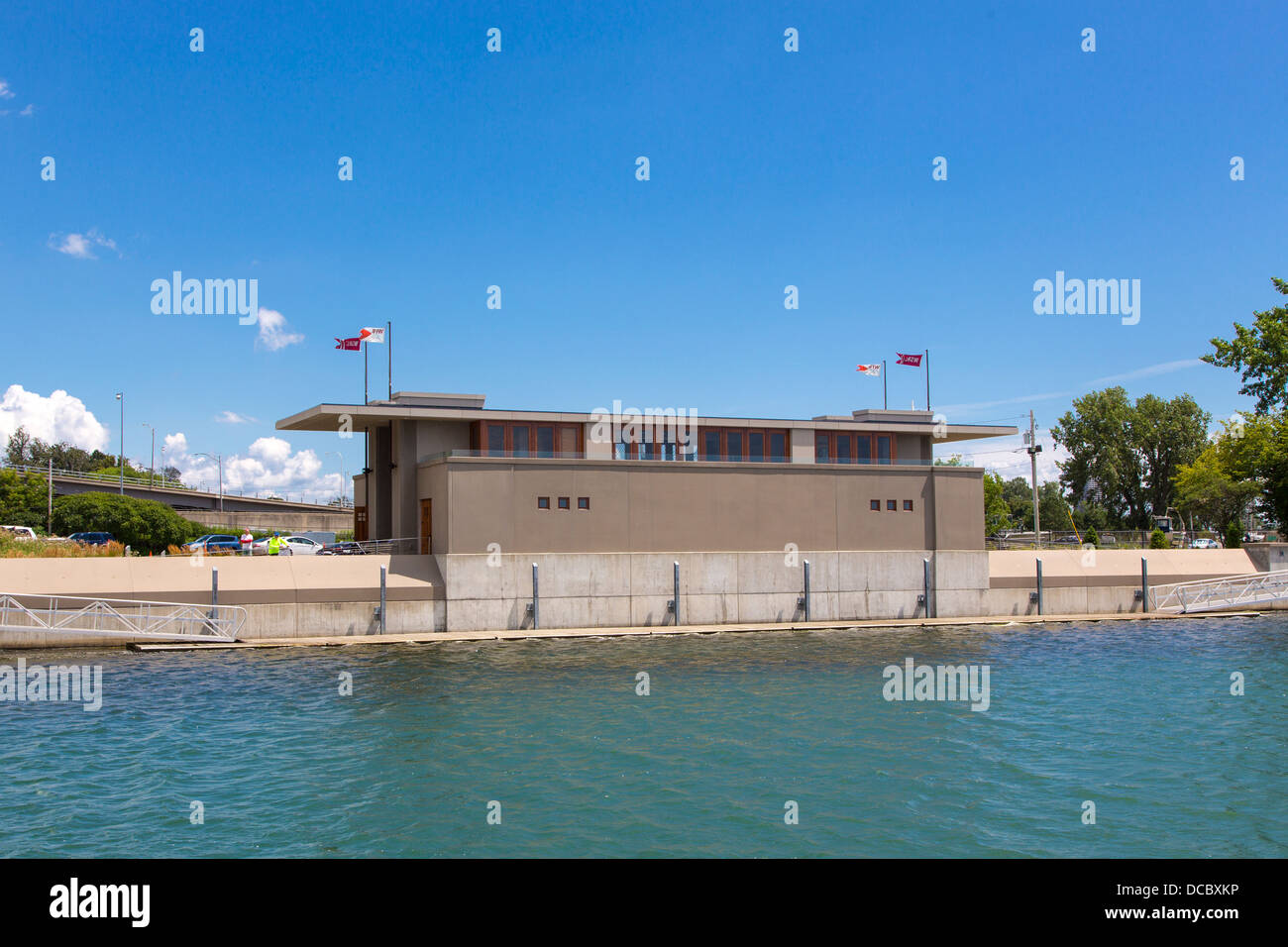 Frank Lloyd Wright progettato Fontana Boathouse nella città di Buffalo New York, Stati Uniti Foto Stock
