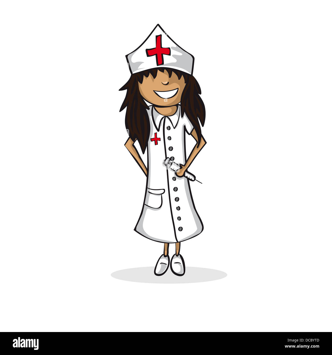 Carriera professionale infermiere Lavoro donna illustrazione di successo. File vettoriale stratificata per facile personalizzazione. Foto Stock