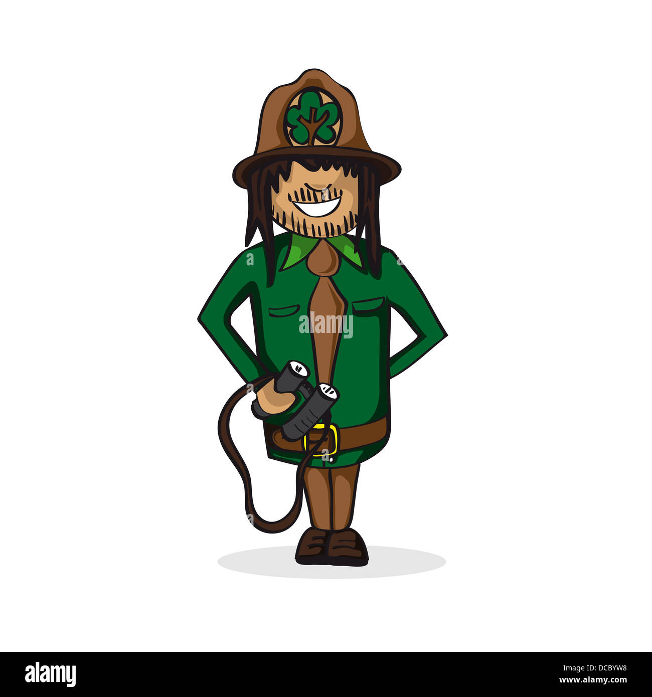 Carriera di professione, ranger del parco uomo, lavoro illustrazione di successo. File vettoriale stratificata per facile personalizzazione. Foto Stock