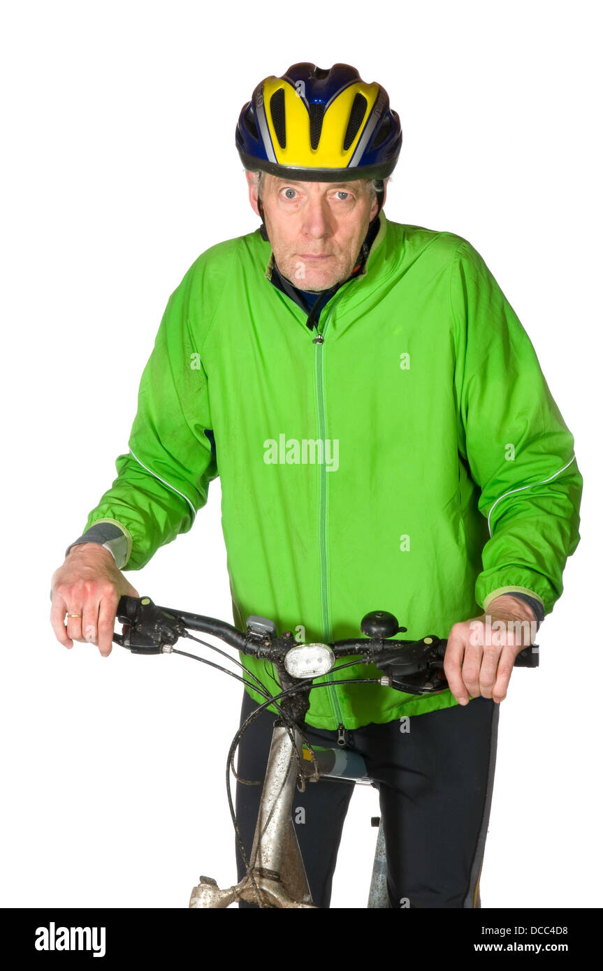 Anziani bike uomo Foto Stock