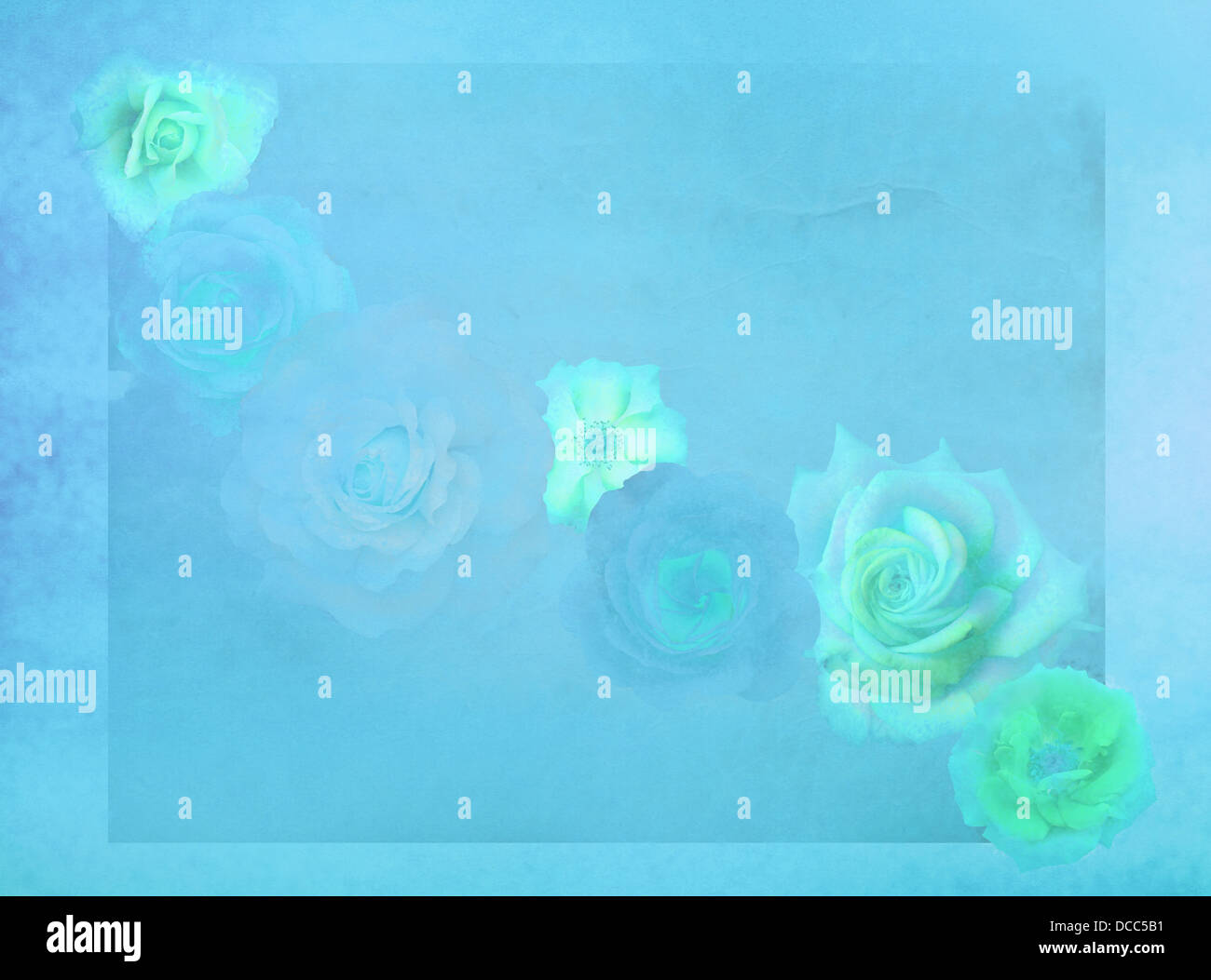 In vecchio stile rose su grunge sfondo colorato Foto Stock