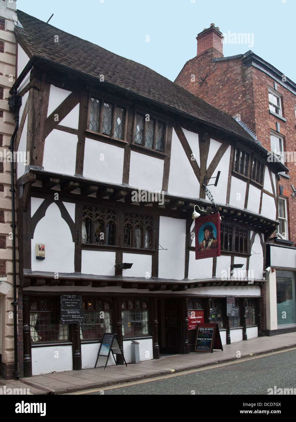 Il Kings Head Pub, Shrewsbury, Shropshire, Inghilterra Foto Stock
