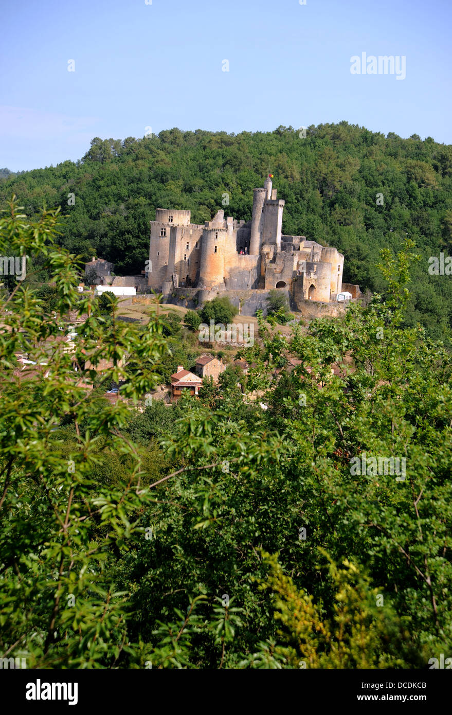 Il Chateau de Bonaguil nel sacco Regione o dipartimento del sud ovest di midi-Pyrenees area della Francia Foto Stock