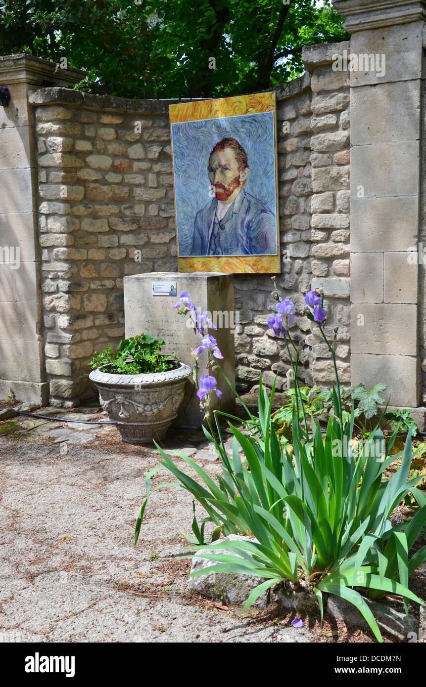 Saint Paul de Mausole, San Remo Provence Francia Vincent van Gogh self-il portrait iridi blu Foto Stock