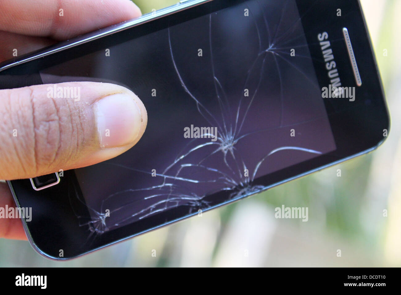 Rotture di Samsung smartphone Foto Stock