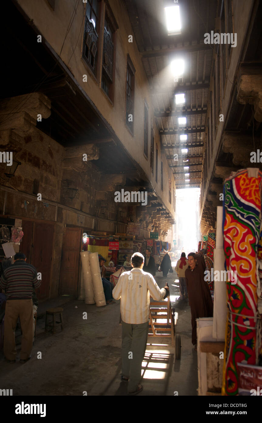 Via del Tent-Makers, Khan al Khalili al Cairo, Egitto Foto Stock