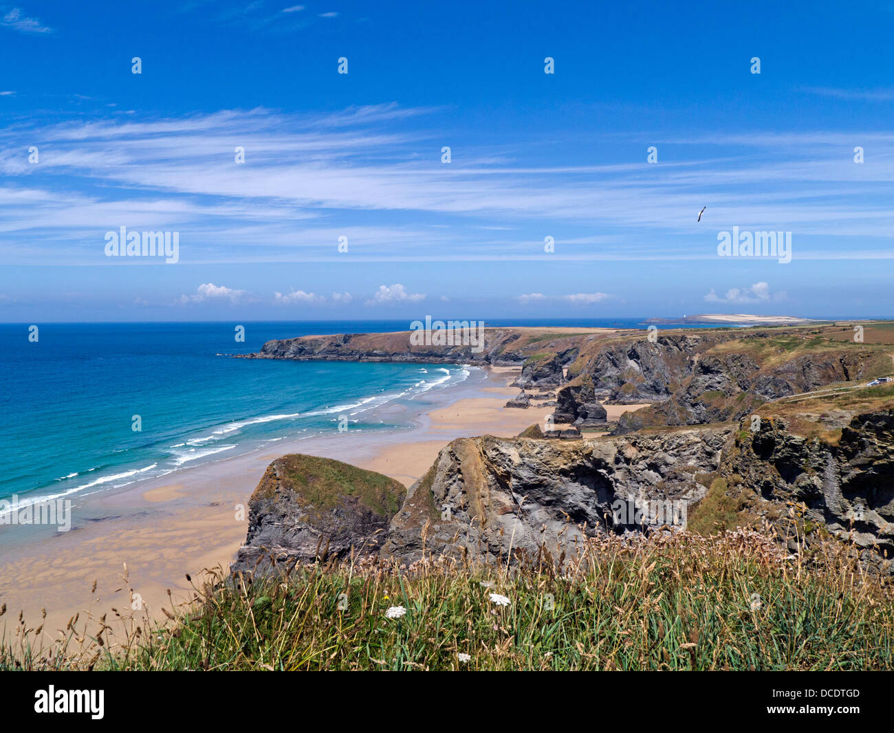 Spiaggia di Bedruthan Steps, Cornwall Regno Unito Foto Stock