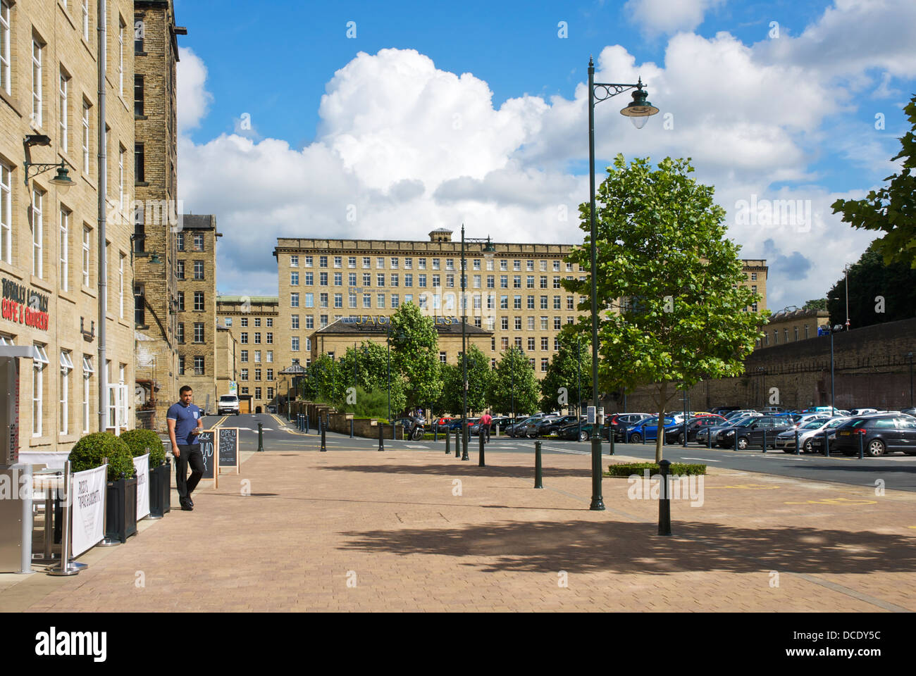 Dean Clough Mills, Halifax, West Yorkshire, Inghilterra, Regno Unito Foto Stock