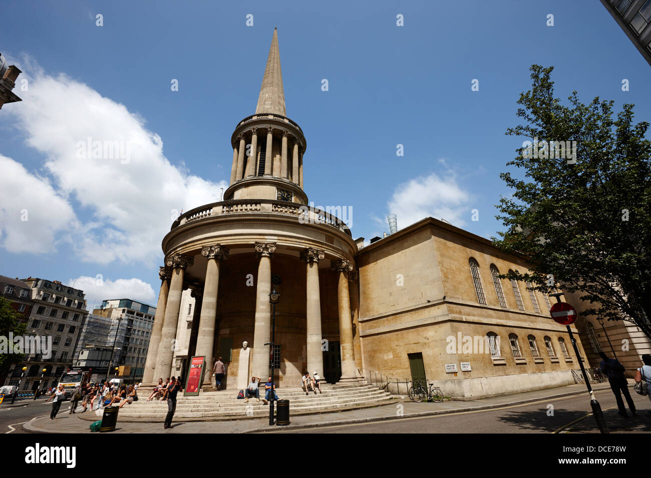 Tutte le anime della chiesa di Inghilterra chiesa Langham Place Londra Inghilterra REGNO UNITO Foto Stock