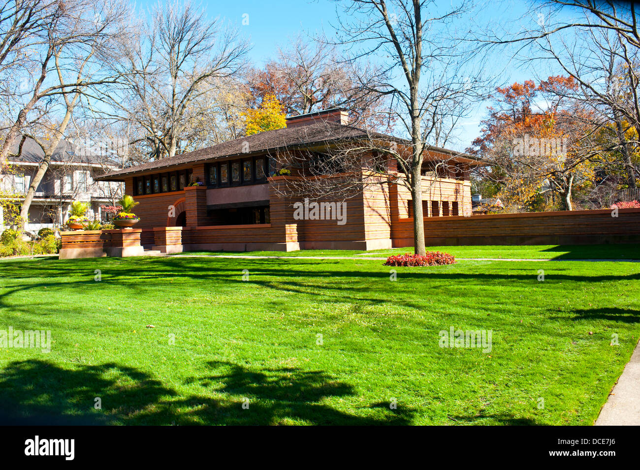 Stati Uniti d'America, Illinois, Oak Park, Frank Lloyd Wright progettato Arthur Heurtley House, 318 Forest Avenue. Foto Stock