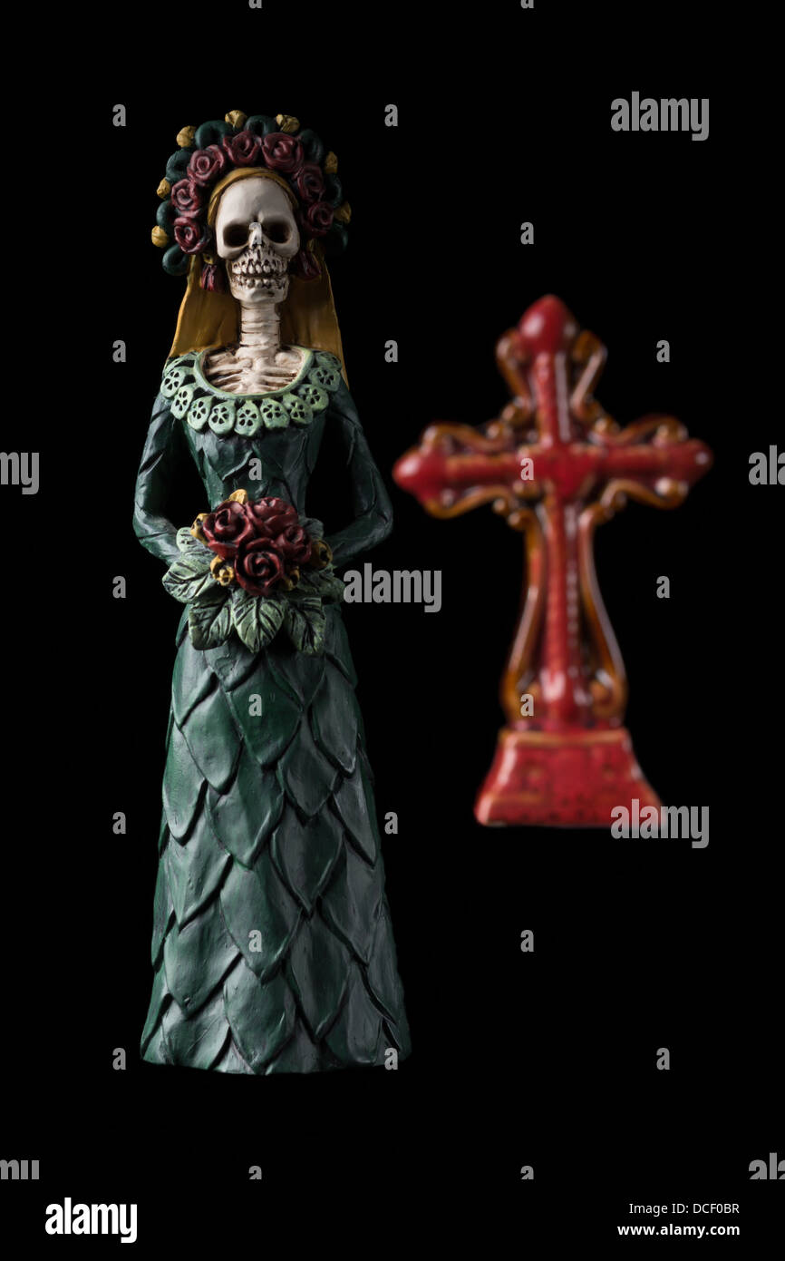 Calavera Catrina conosciuta come 'elegante Skull' Dia de los Muertos (Giorno dei Morti) la celebrazione Foto Stock