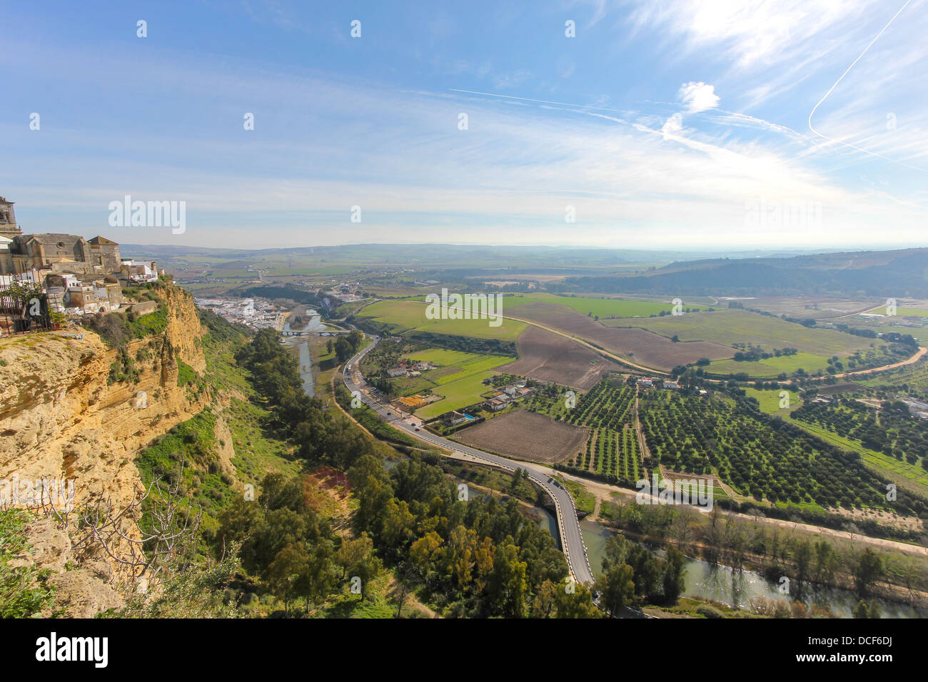 Arcos de la Frontera, una delle più belle città bianca (pueblos blancos) di Andalusia, Spagna. Foto Stock