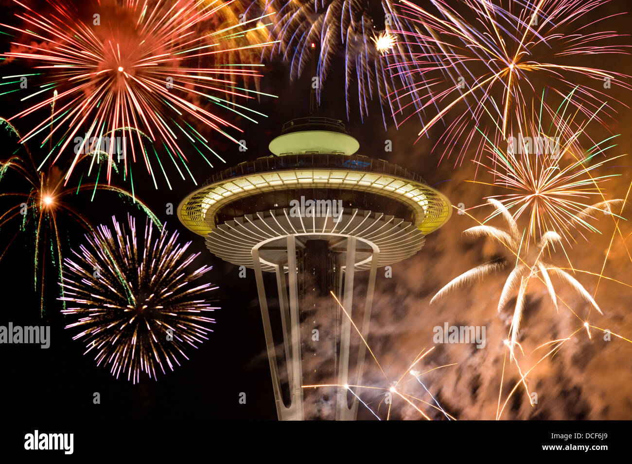 SPACE NEEDLE TOWER (©JOHN GRAHAM & CO 1961) SEATTLE, WASHINGTON STATE USA Foto Stock