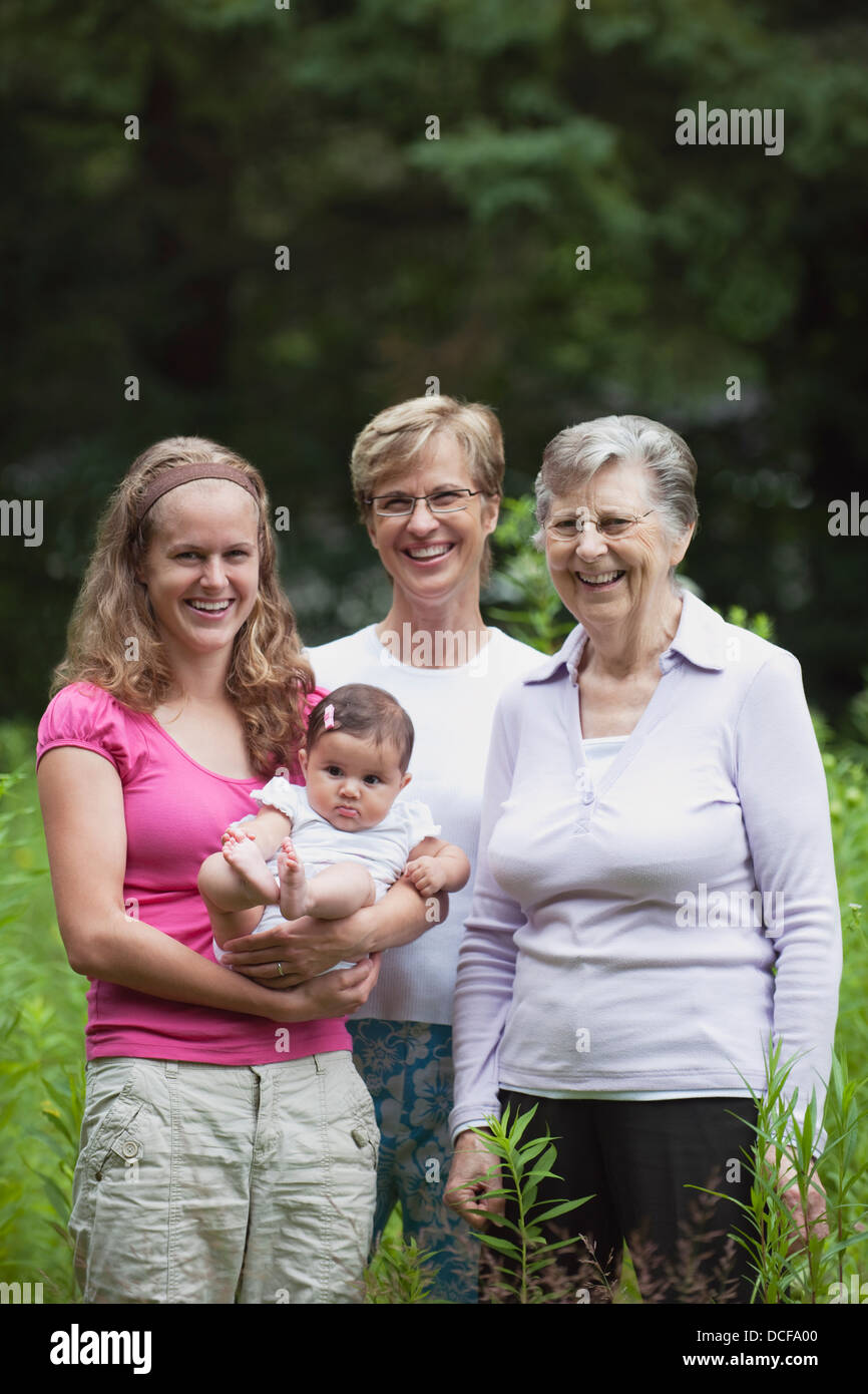 Quattro generazioni di donne Foto Stock