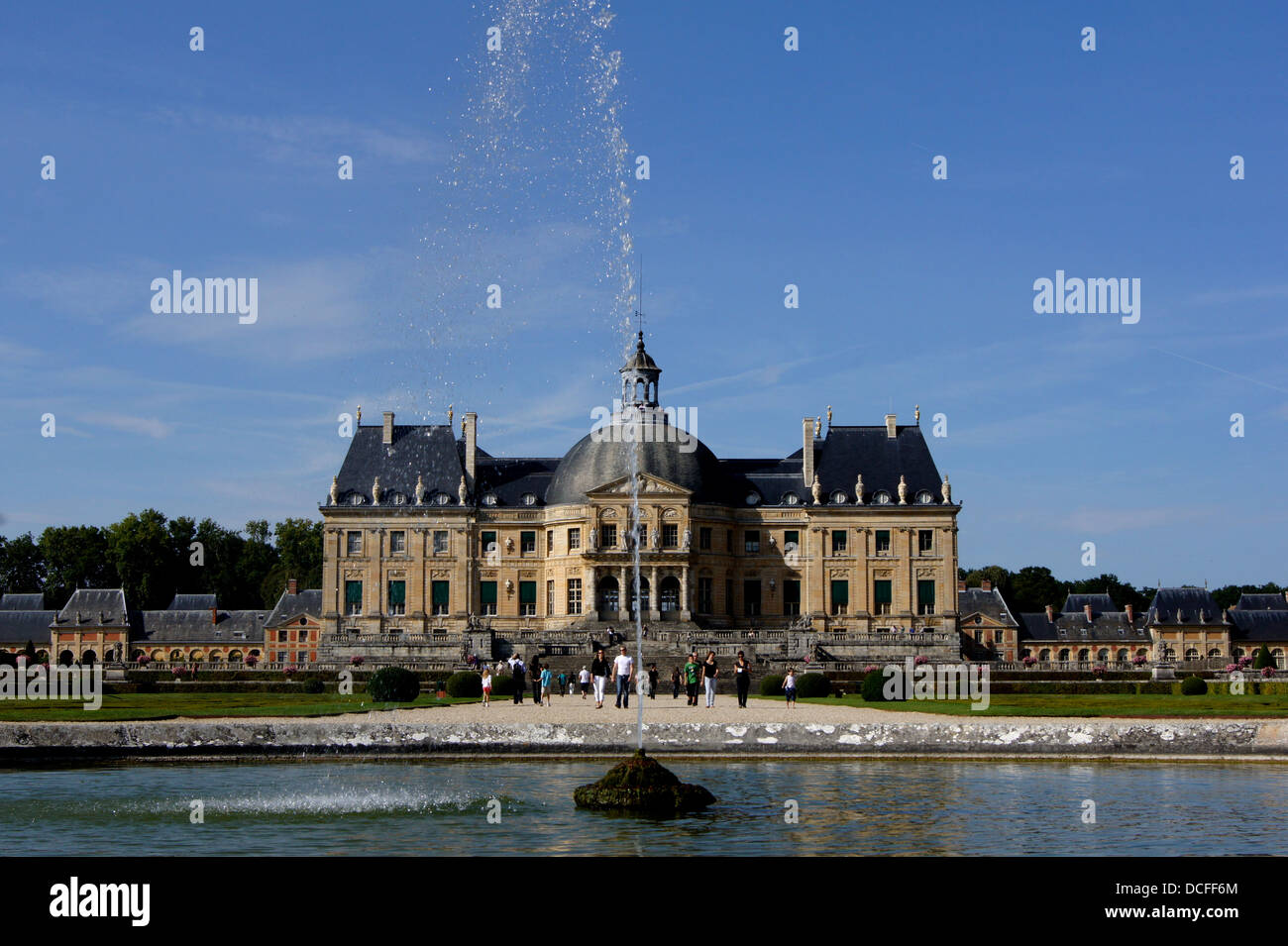 Facciata sud del Château de Vaux-le-Vicomte, Francia Foto Stock