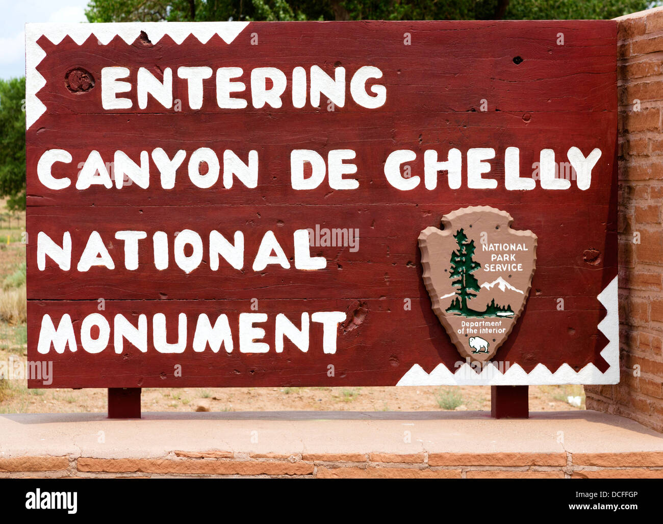 Ingresso al Canyon De Chelly National Monument, Chinle Arizona, Stati Uniti d'America Foto Stock