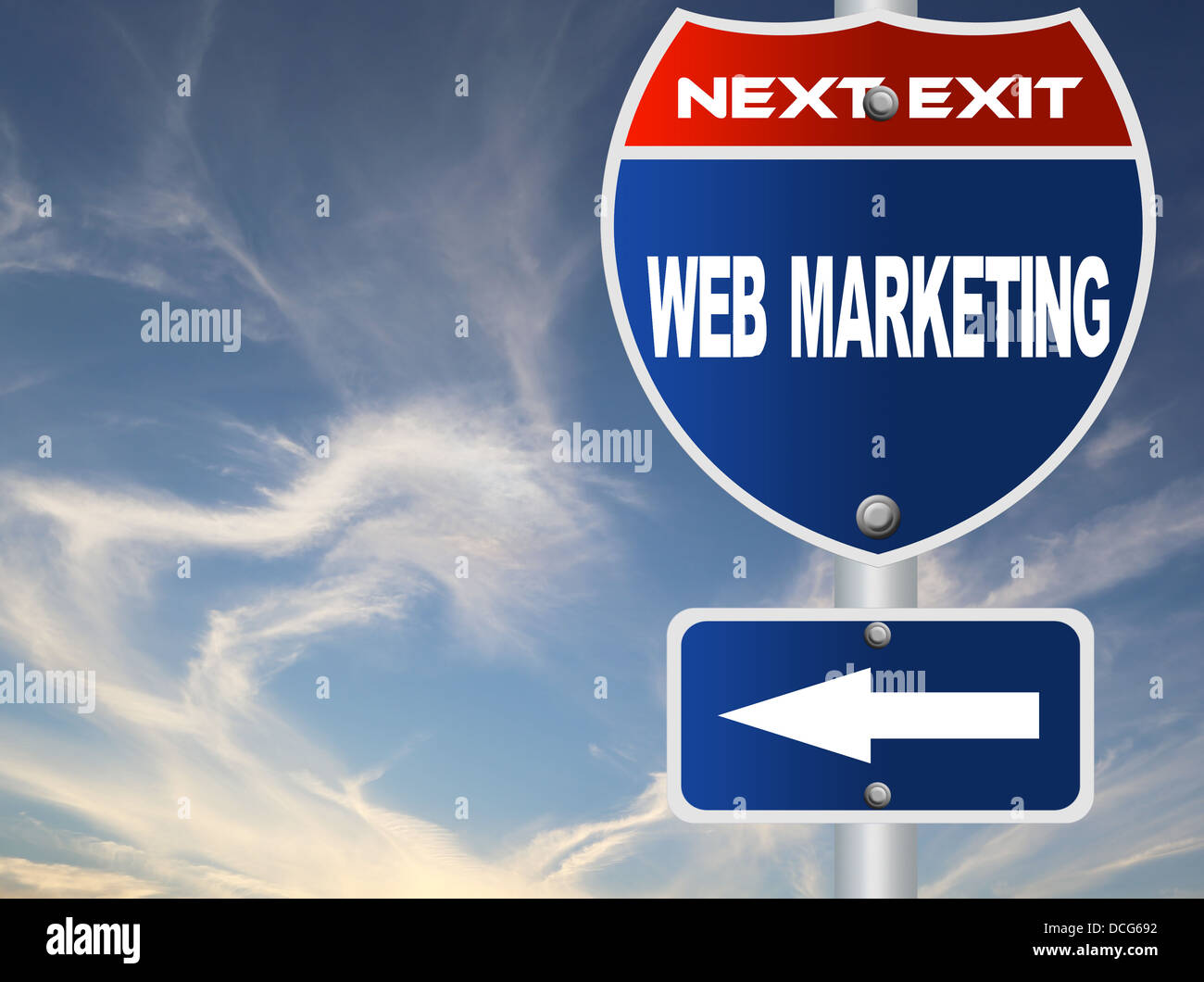 Web marketing cartello stradale Foto Stock