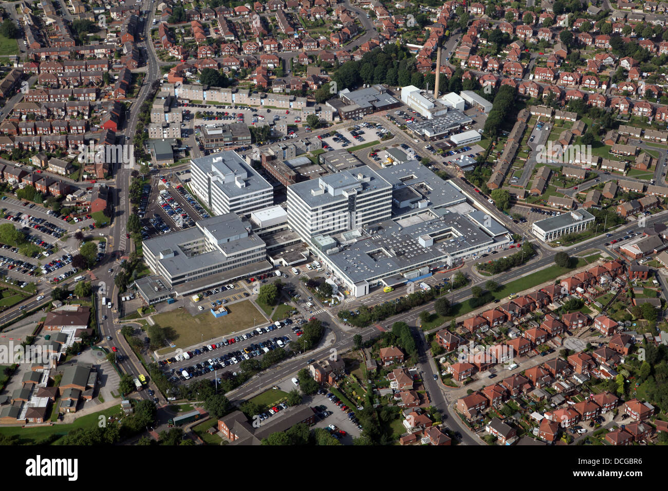Vista aerea di Barnsley Hospital NHS Foundation Trust Foto Stock