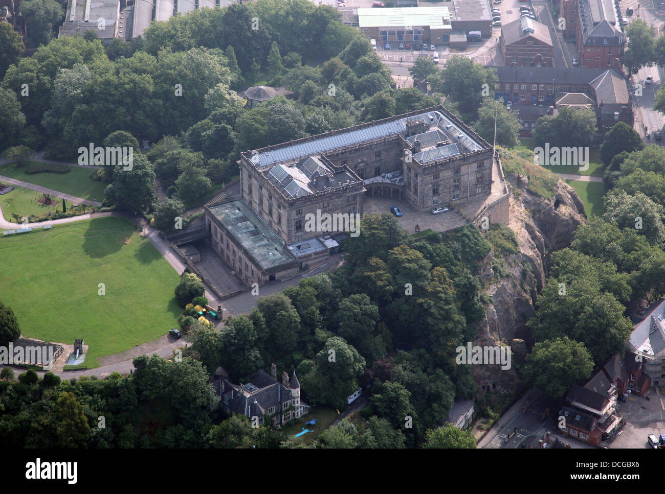 Veduta aerea del castello di Nottingham Foto Stock