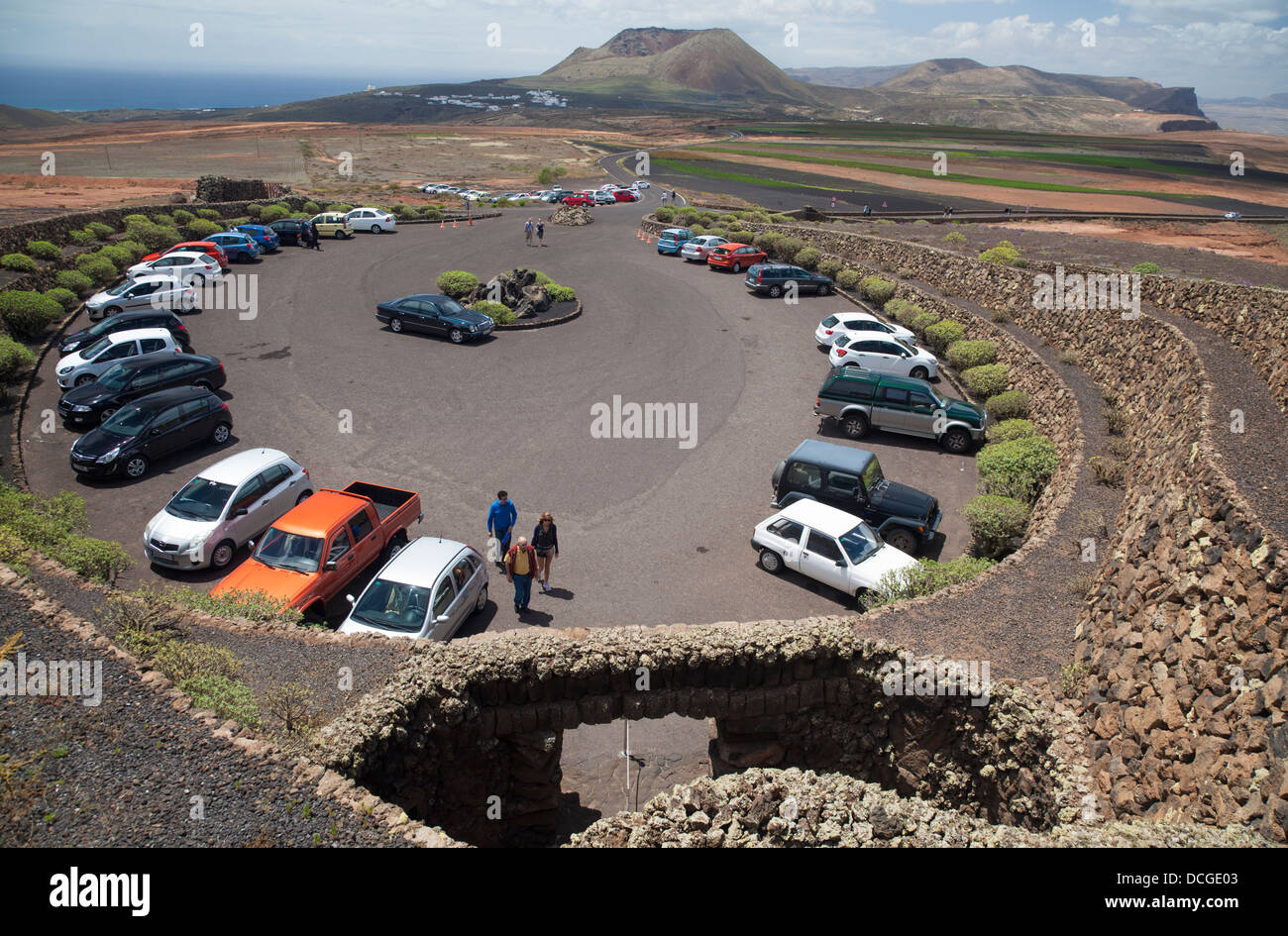 Parcheggio auto per il Mirador del Rio Lanzarote Foto Stock