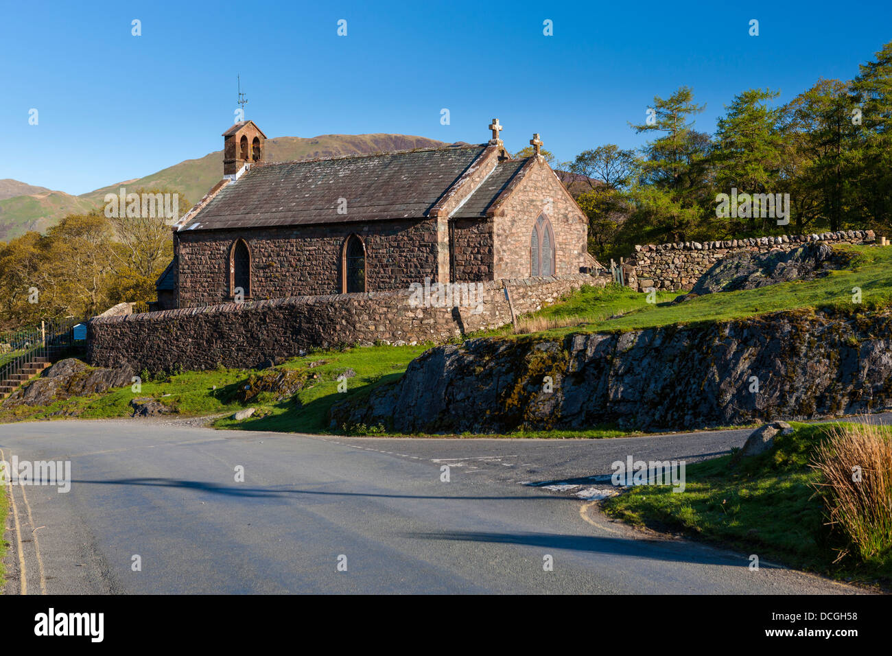 St James Church di Buttermere, Parco Nazionale del Distretto dei Laghi, Cumbria, Regno Unito, Europa. Foto Stock