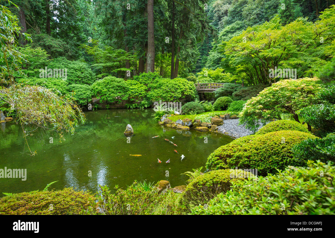 Bella giapponese Giardino Zen Foto Stock