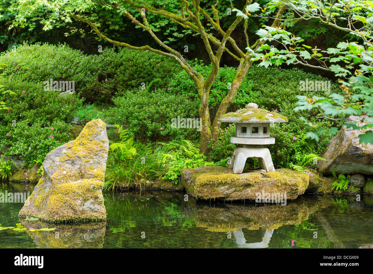 Bella giapponese Giardino Zen Foto Stock