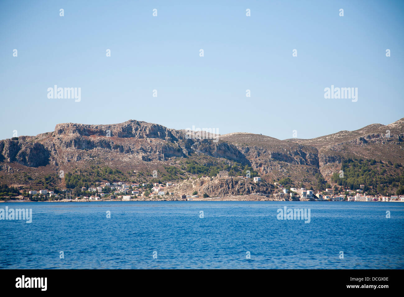 Isola di Kastellorizo o megisti, costa mediterranea, Grecia, Europa Foto Stock