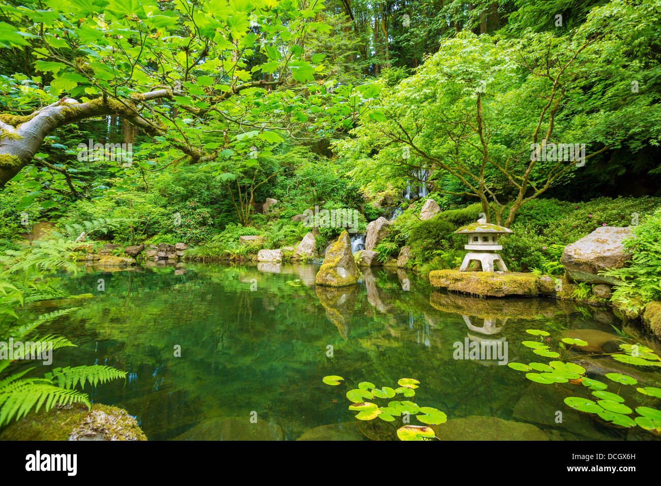 Bella giapponese Giardino Zen Foto Stock