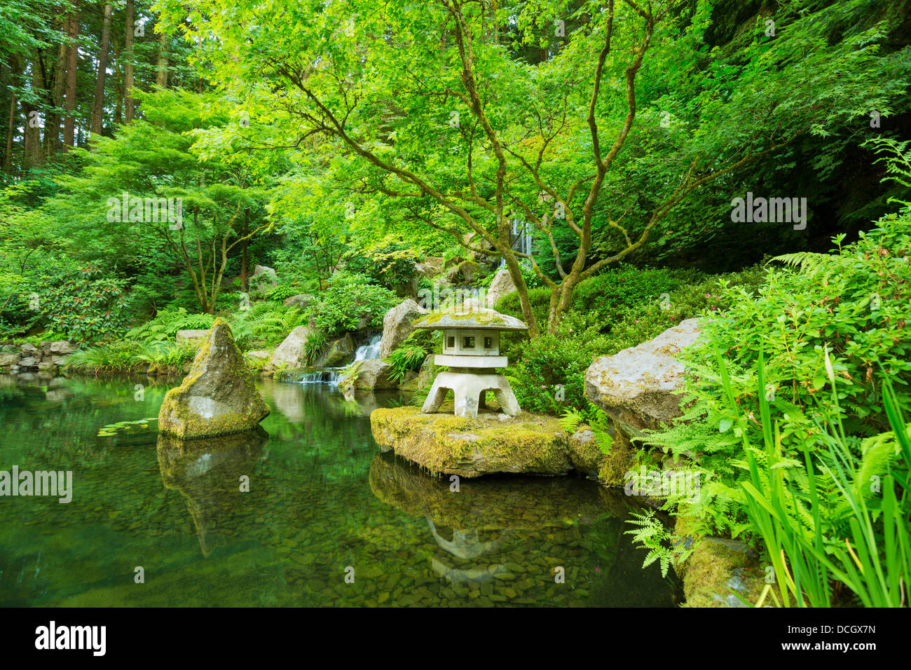 Bella giapponese Giardino Zen Foto Stock