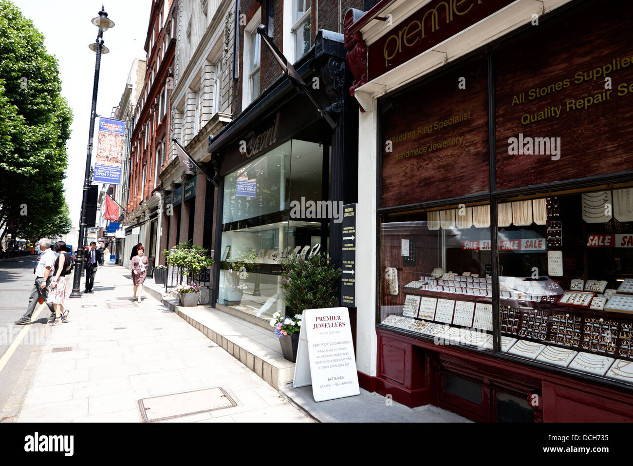 Gioiellerie negozi su Hatton Garden Londra Inghilterra REGNO UNITO Foto Stock