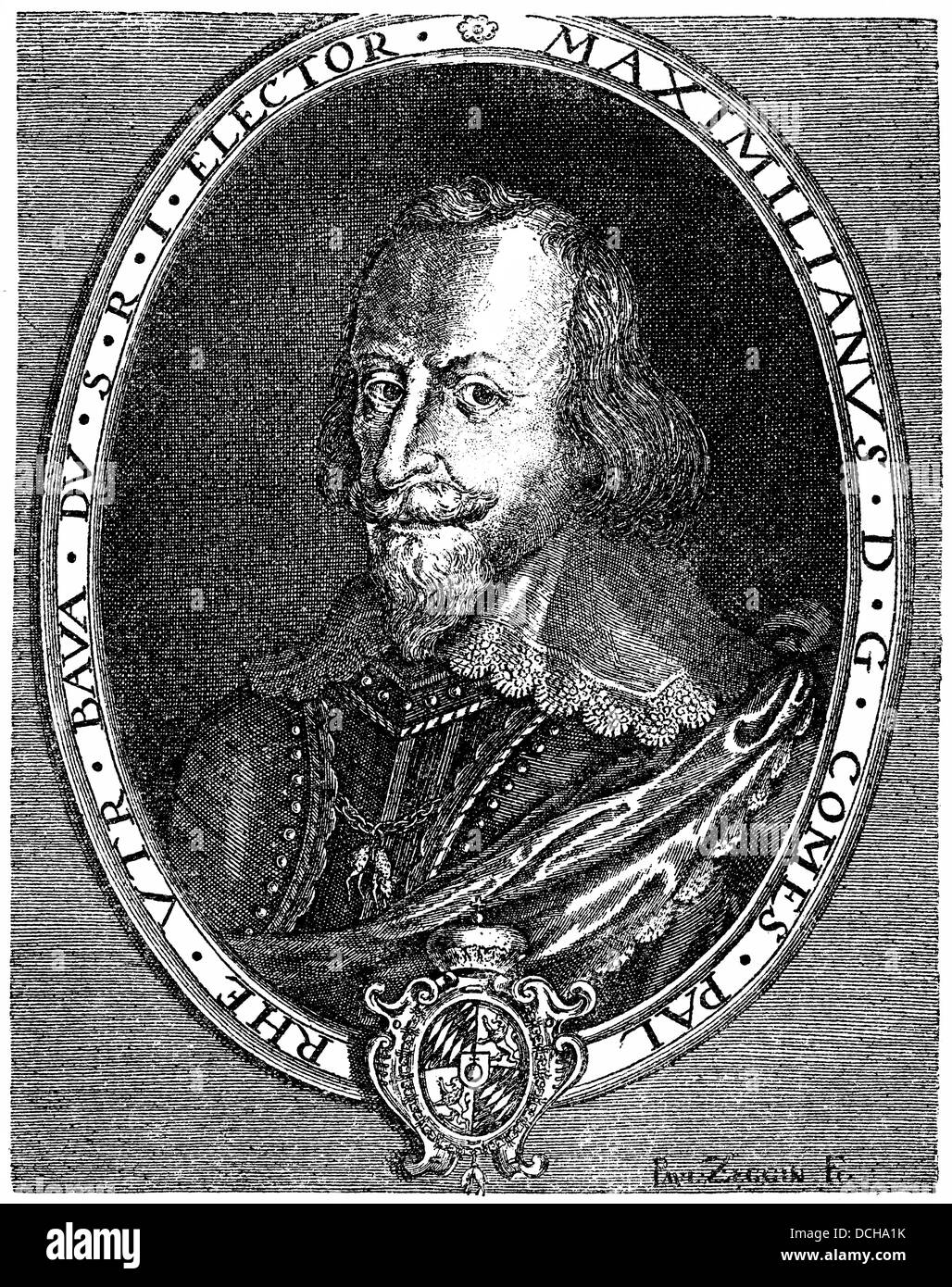 Massimiliano I, 1573 - 1651, duca di Baviera e principe elettore del Sacro Romano Impero, storico ritratto Foto Stock