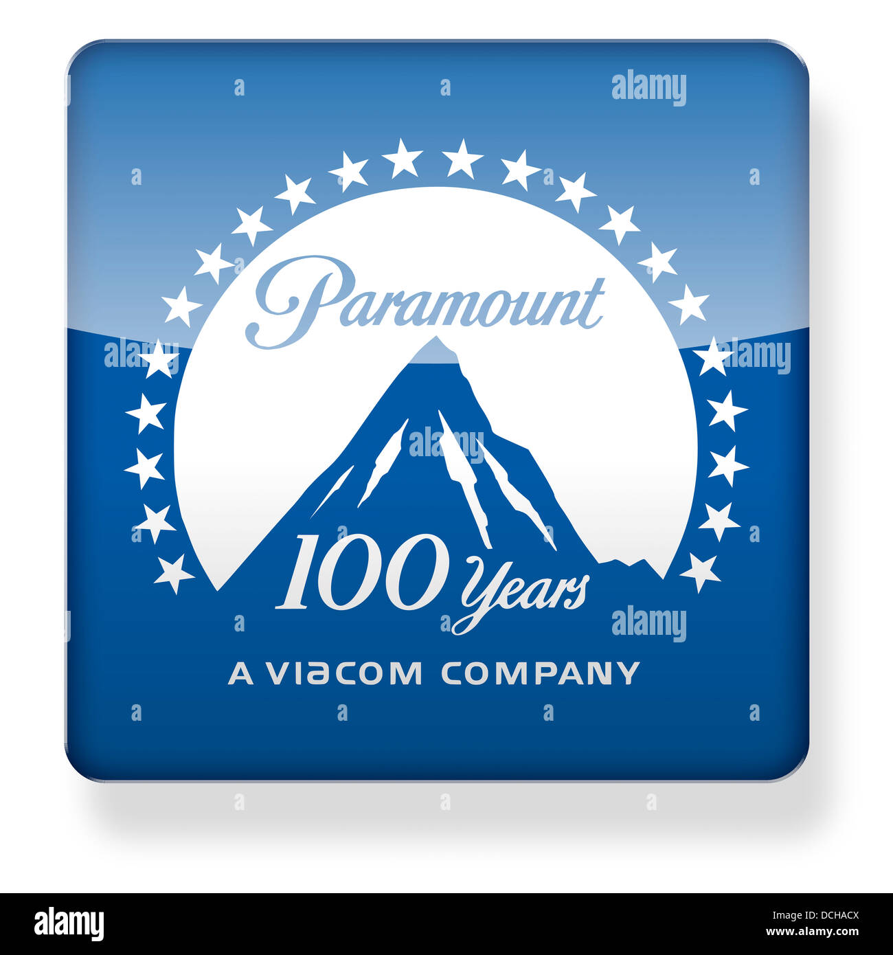 La Paramount Pictures logo come l'icona di un'app. Percorso di clipping incluso. Foto Stock