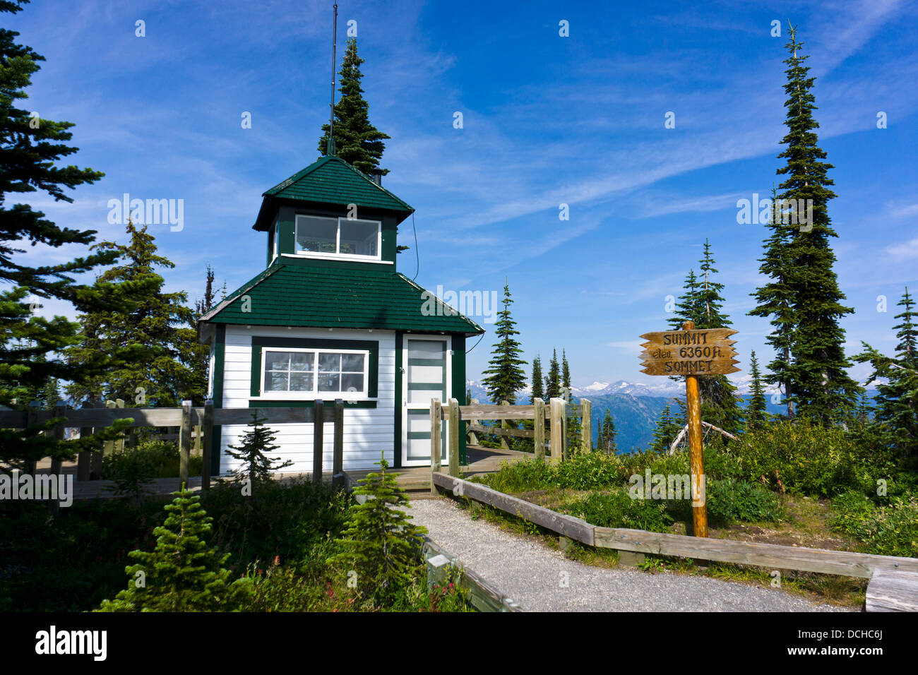 Storico Vertice Firetower, Mount Revelstoke National Park. Revelstoke, British Columbia, Canada. Foto Stock