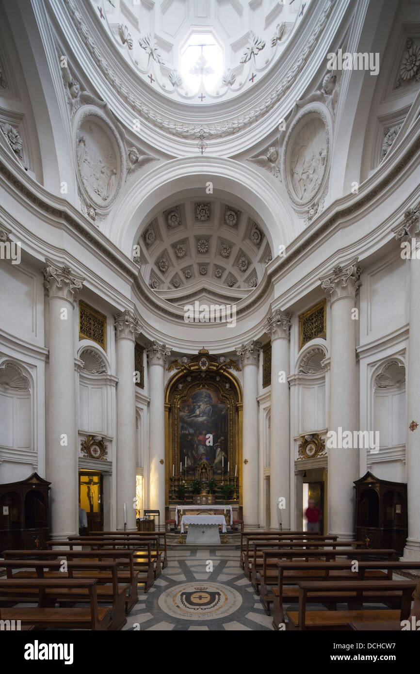 Interno, Chiesa di San Carlo alle Quattro Fontane, Roma, Italia Foto Stock