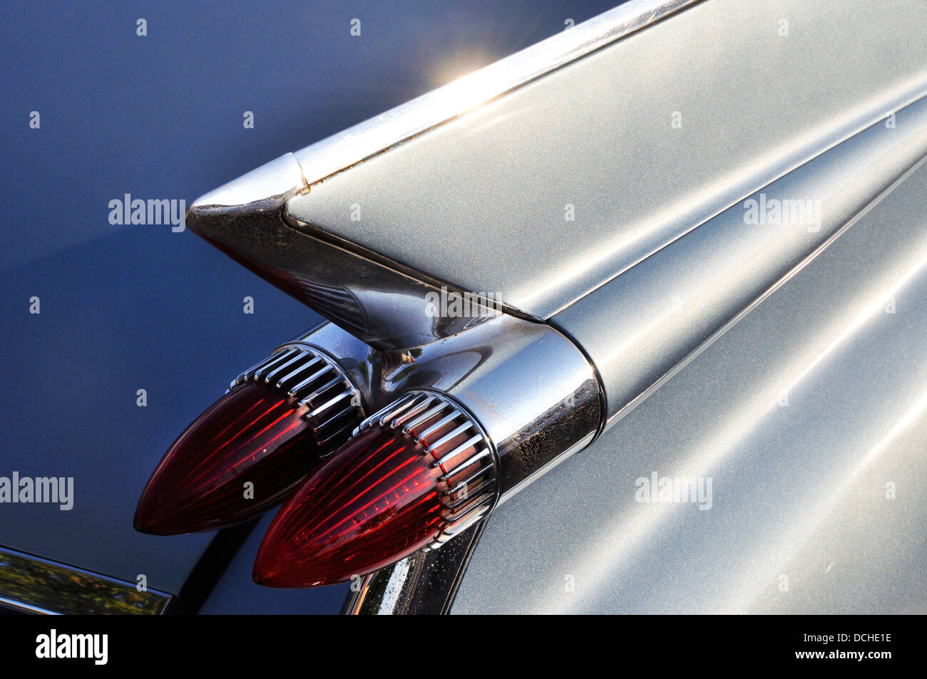 Luce di coda e pinna di un 1959 Cadillac S2 Sedan Foto Stock