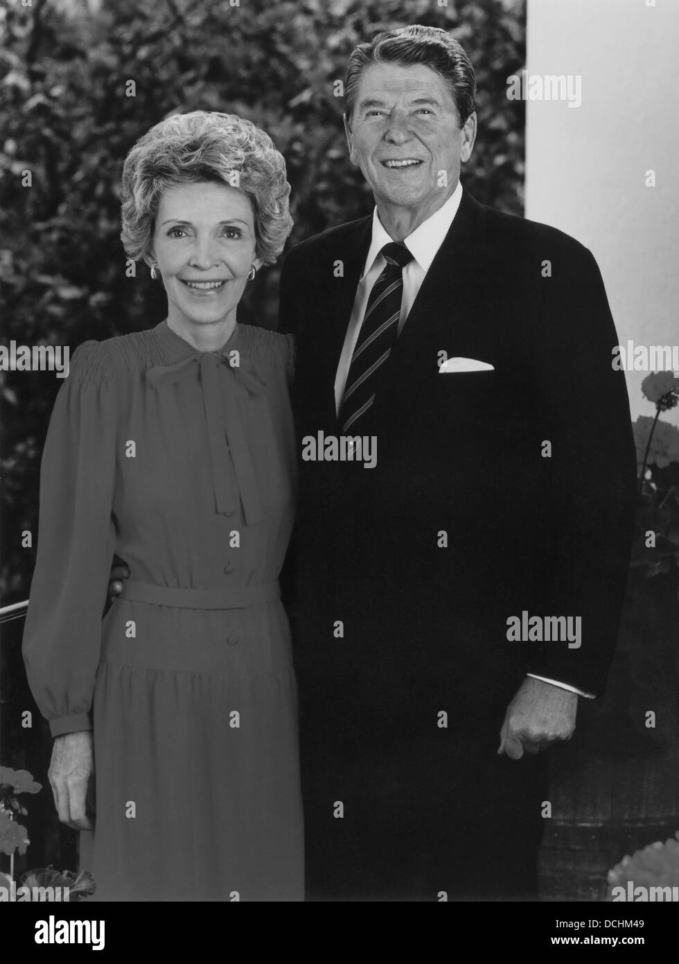 Restaurata digitalmente Storia Americana foto del Presidente Ronald Reagan e sua moglie Nancy. Foto Stock