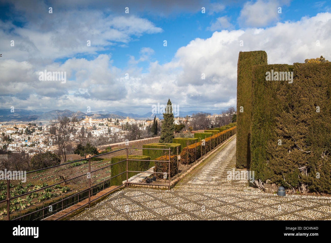 Giardini dell'Alhambra di Granada, Spagna Foto Stock