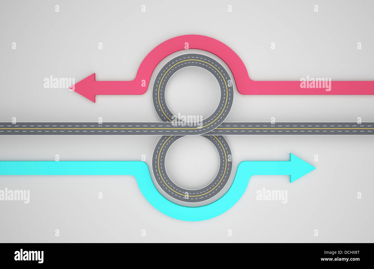 Illustrazione grafica di un traffico non città Foto Stock