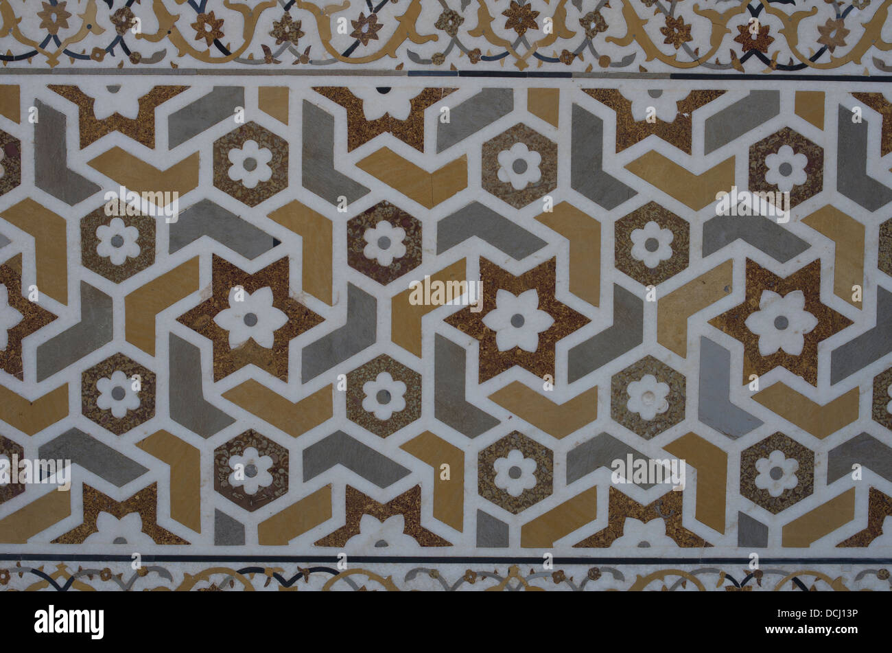 Itimad-ud-Daulah tomba interno ( Baby Taj ) che mostra ad intarsio Foto Stock