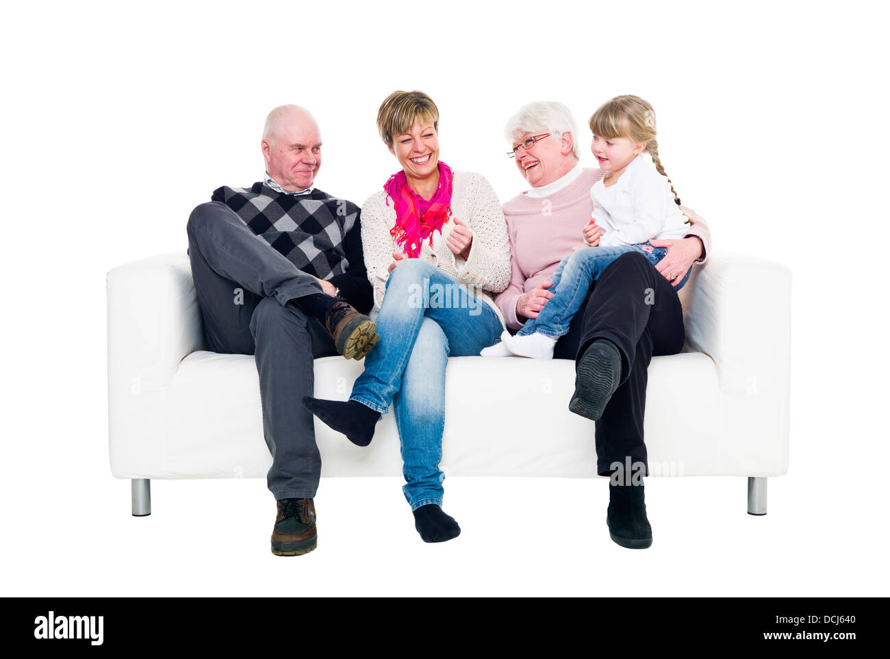 Tre generazioni la famiglia Foto Stock