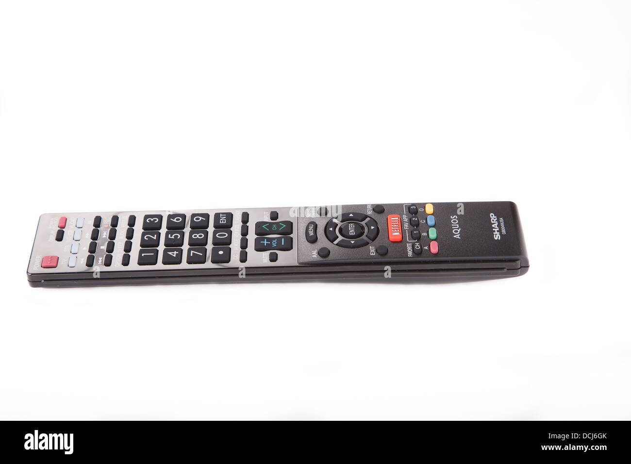 Nero telecomando per Sharp Aquos televisore HD Foto Stock