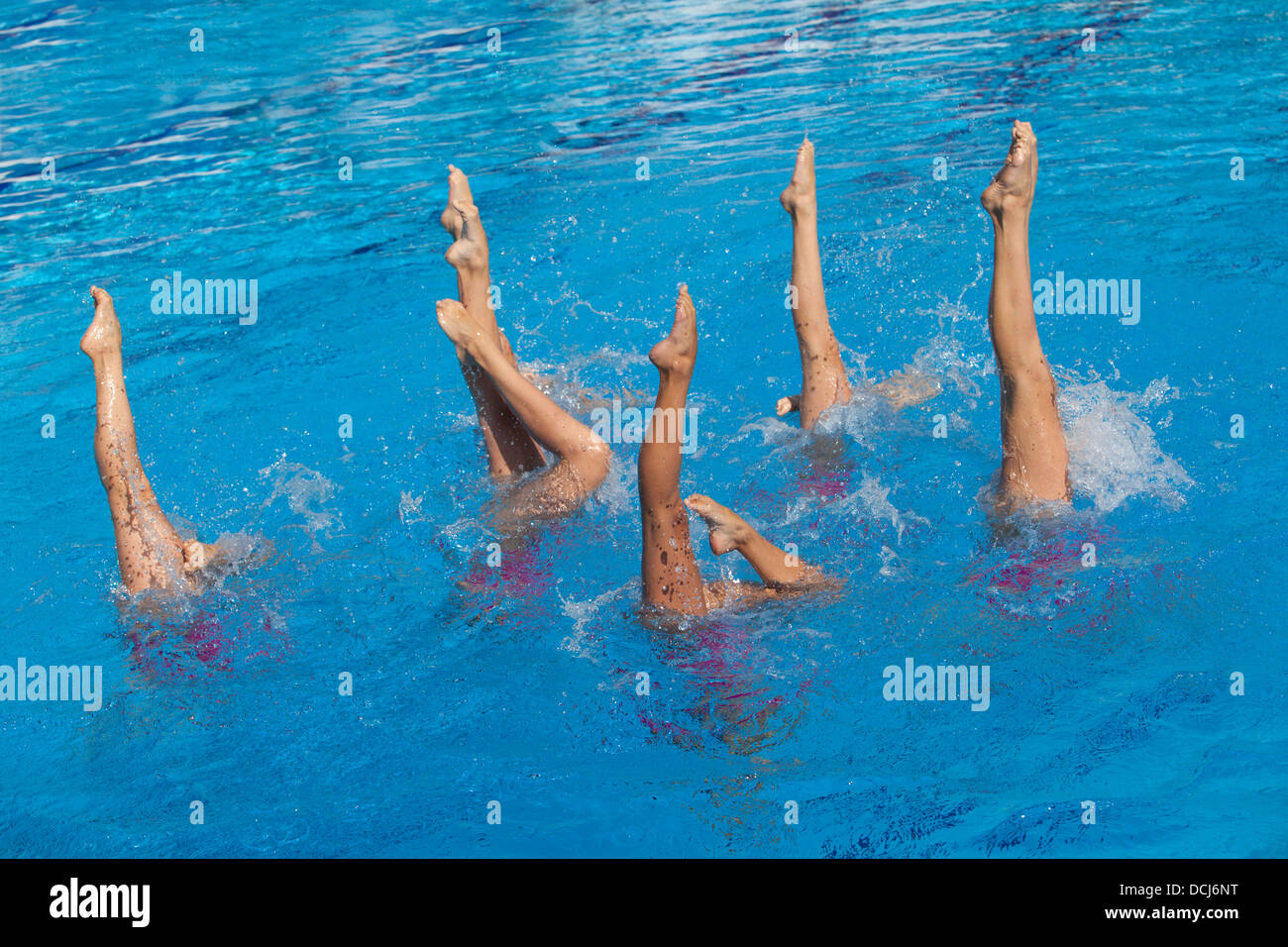 I nuotatori sincronizzati il movimento delle gambe Foto Stock
