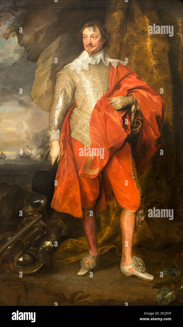 Xvii secolo - Robert Rich, secondo conte di Warwick - Antoine van Dyck (1632) olio su tela Foto Stock