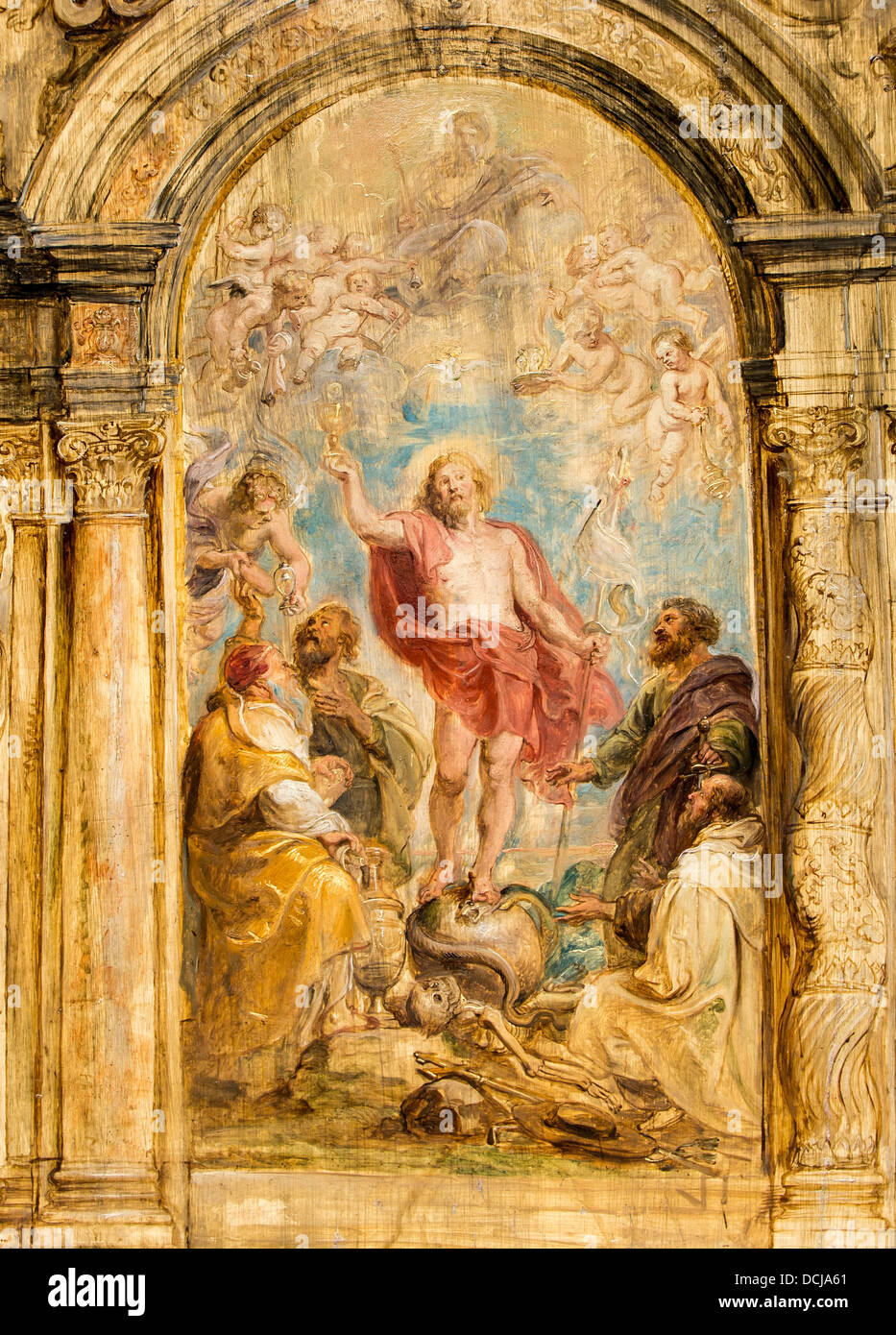 Xvii secolo - la glorificazione della Eucaristia - Pierre Paul Rubens (1630) olio su legno Foto Stock