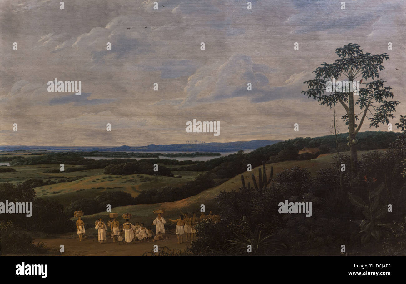 Xvii secolo - un paesaggio brasiliano - Frans Post (1650) - Metropolitan Museum of Art di New York Olio su legno Foto Stock